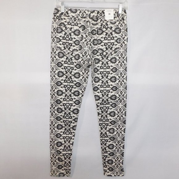 Zara Premium Denim Collection Women's 4 Skinny Cropped Thistle Pattern Jeans NEW - Picture 10 of 13